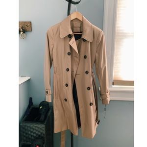 Calvin Klein Petite Double-Breasted Trench Coat